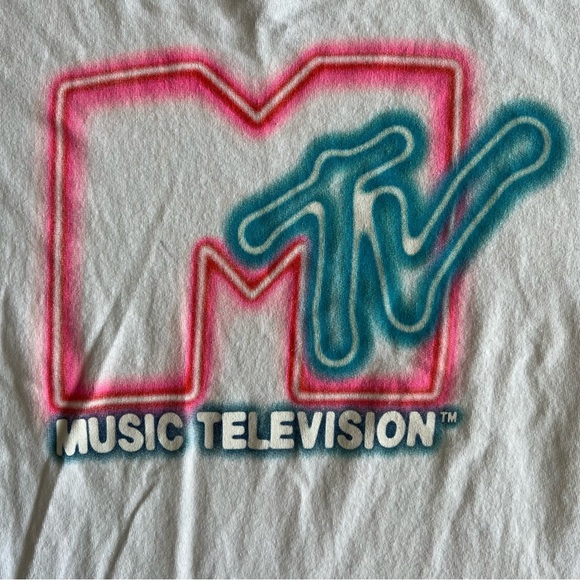 MTV Graphic Short Sleeve Tee - Small, White - Picture 3 of 9